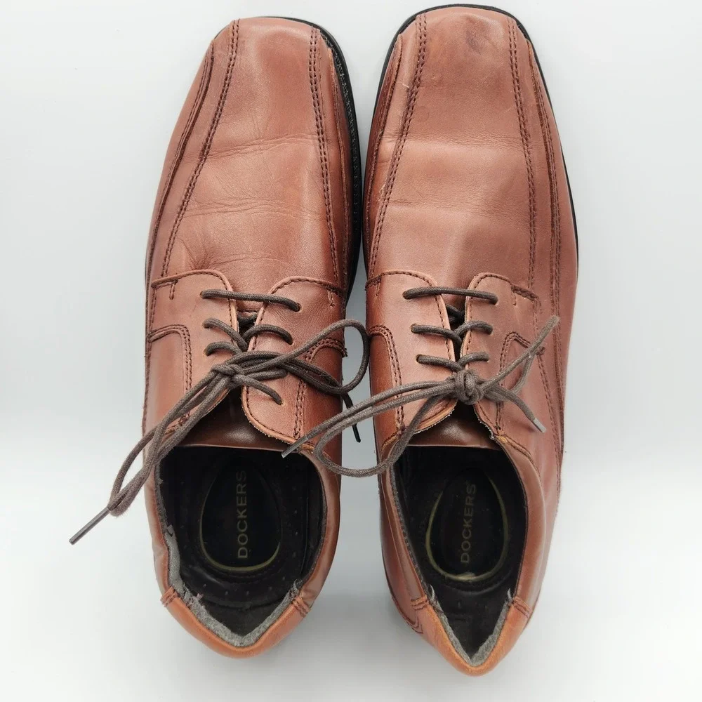 Dockers Endow 90-27242 Oxford Men's US‎ 9M Brown Leather Square Toe Dress Shoes